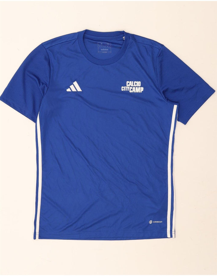 Мужская футболка Adidas Aeroready Slim Fit с графикой, верх, средний синий полиэстер