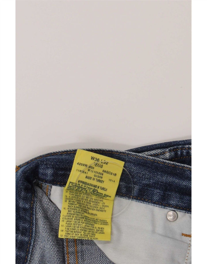 Мужские прямые джинсы Wrangler Texas W36 L32, синий хлопок