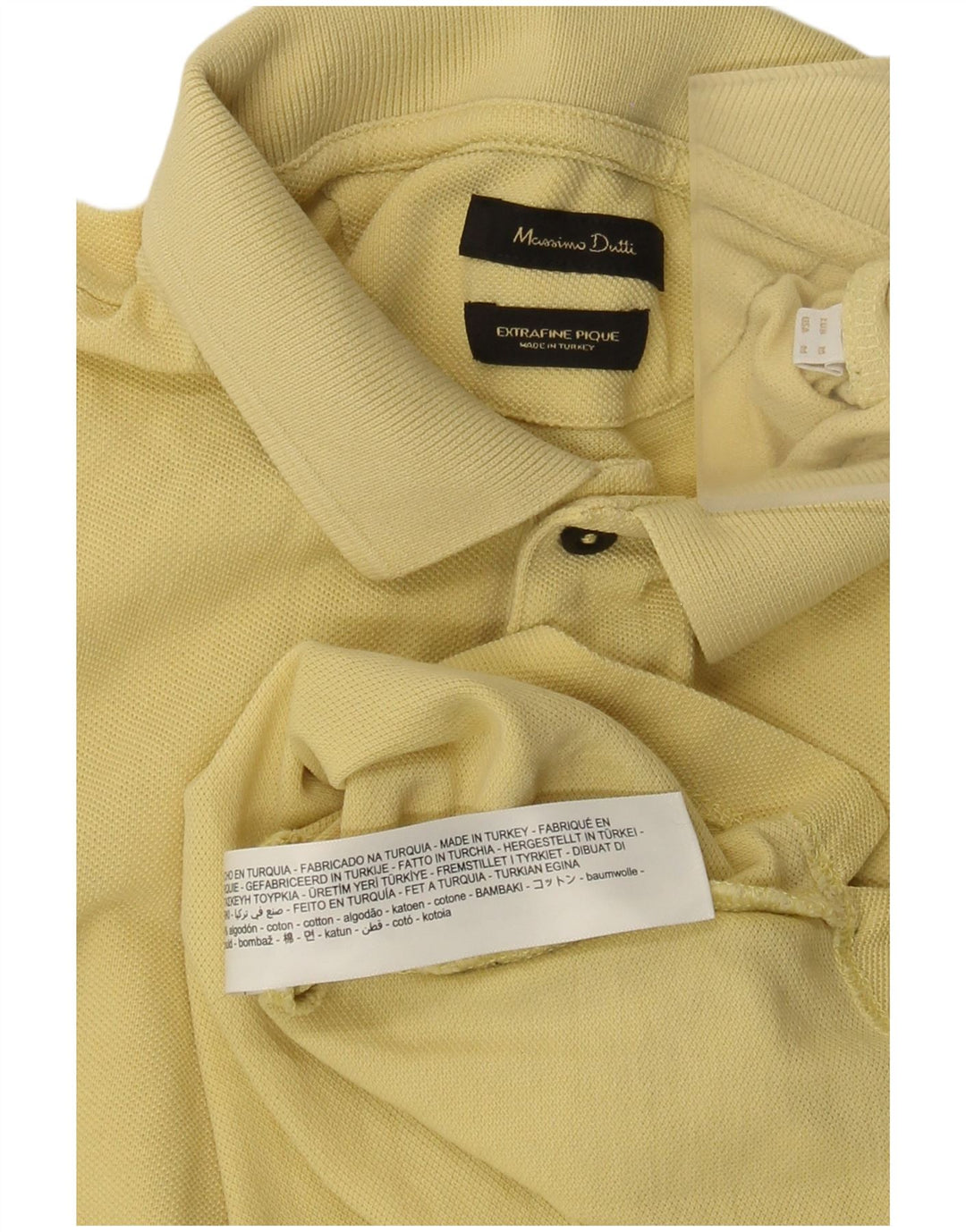 Мужская рубашка-поло Massimo Dutti из хлопка среднего желтого цвета