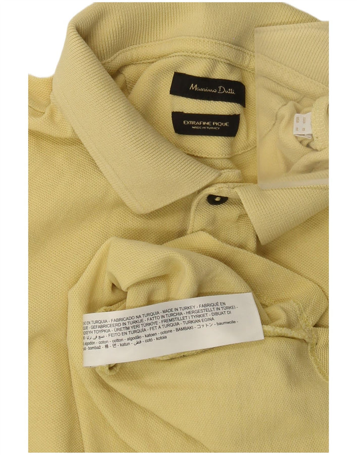 Мужская рубашка-поло Massimo Dutti из хлопка среднего желтого цвета