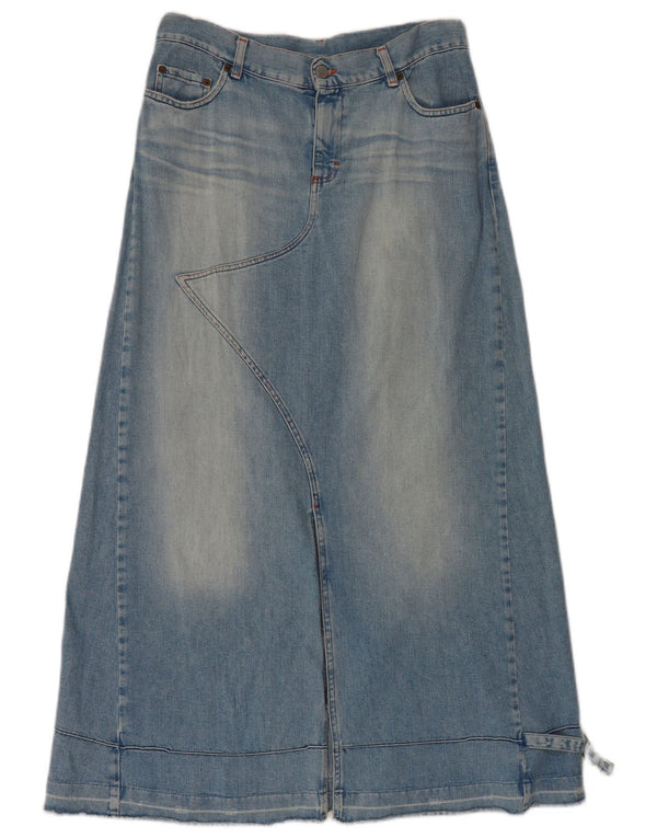 Женская джинсовая юбка с завышенной талией Benetton IT 44 Medium W34 Синяя, хлопок