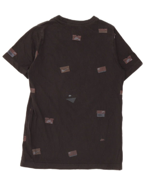 Футболка NIKE с рисунком для мальчиков, топ 10–11 лет, средний черный, хлопковый