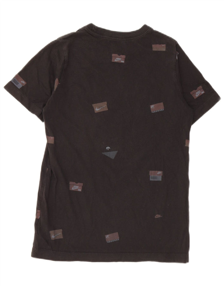 Футболка NIKE с рисунком для мальчиков, топ 10–11 лет, средний черный, хлопковый