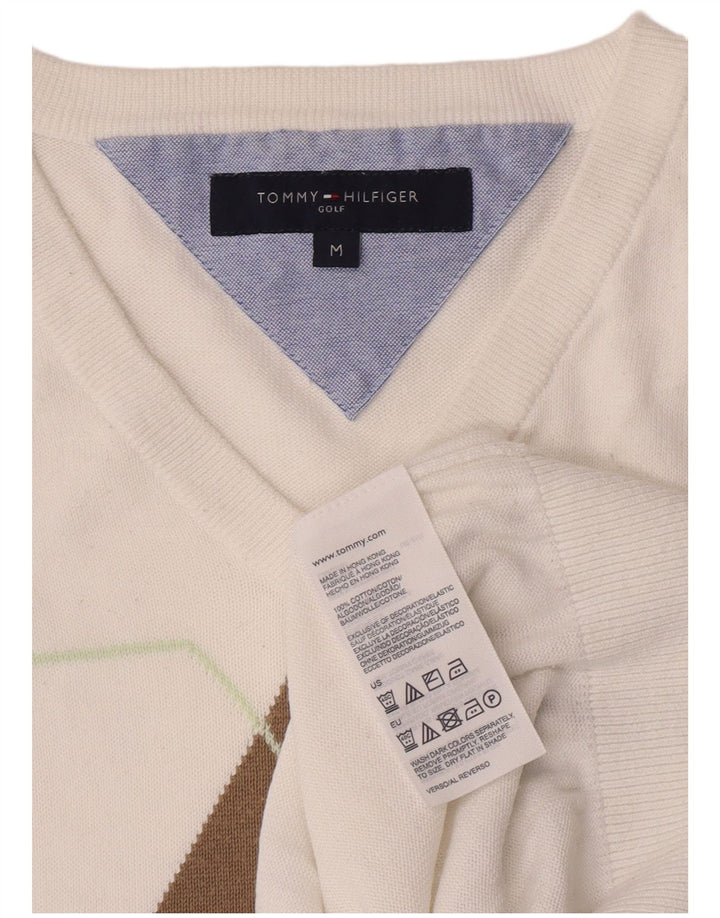 Мужская майка Tommy Hilfiger без рукавов, средний белый хлопок с узором аргайл/бриллиант