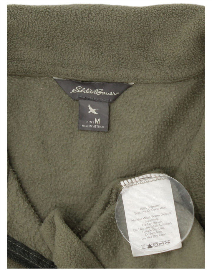 Мужской флисовый джемпер с воротником на молнии Eddie Bauer, средний хаки, полиэстер