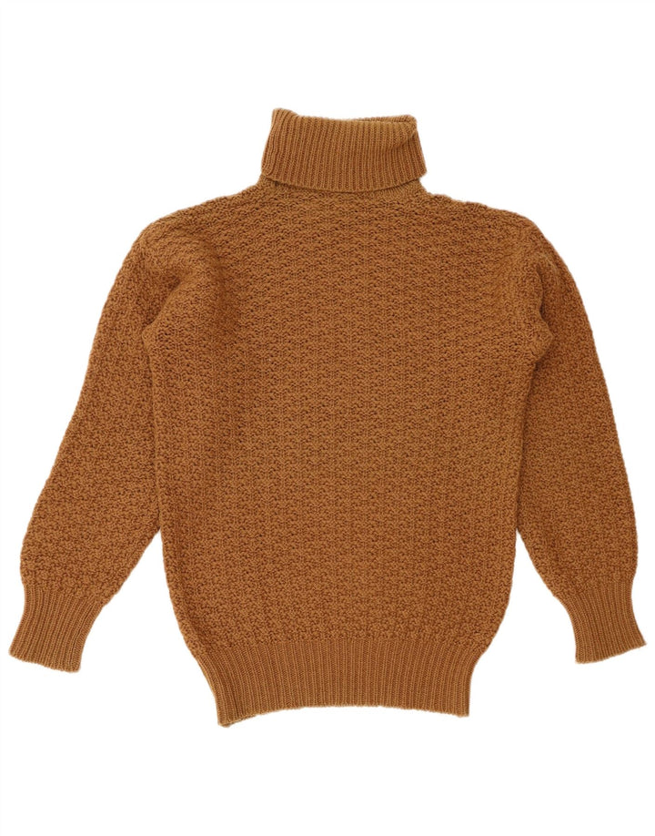 Женский джемпер с высоким воротником BENETTON, Великобритания 12, средний коричневый, шерсть