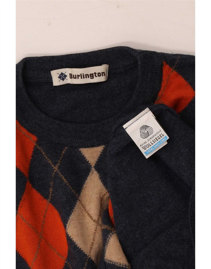 Мужской свитер Burlington с круглым вырезом IT 48 Medium Navy Blue