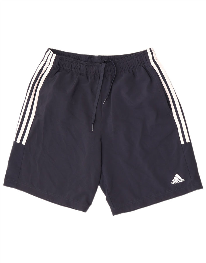 Мужские спортивные шорты Adidas среднего размера, темно-синие, полиэстер