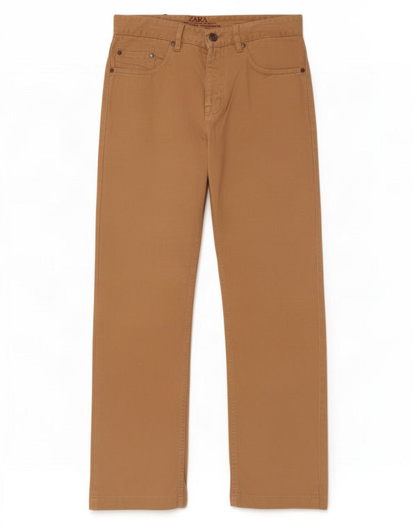 Мужские прямые повседневные брюки Zara EU 40 Medium W31 L29 Бежевые