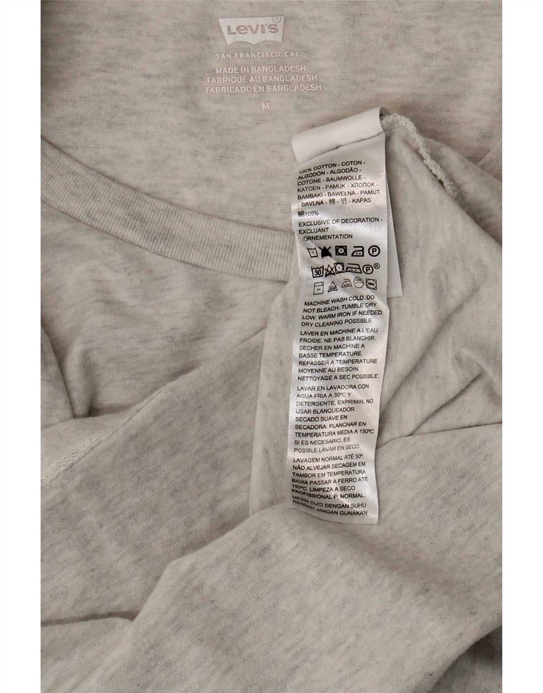 Женская футболка Levi's Top UK 12, средний серый хлопок с крапинками