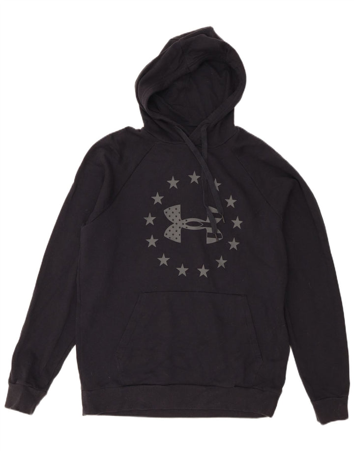 Мужской джемпер с капюшоном Under Armour, черный, хлопковый, среднего размера