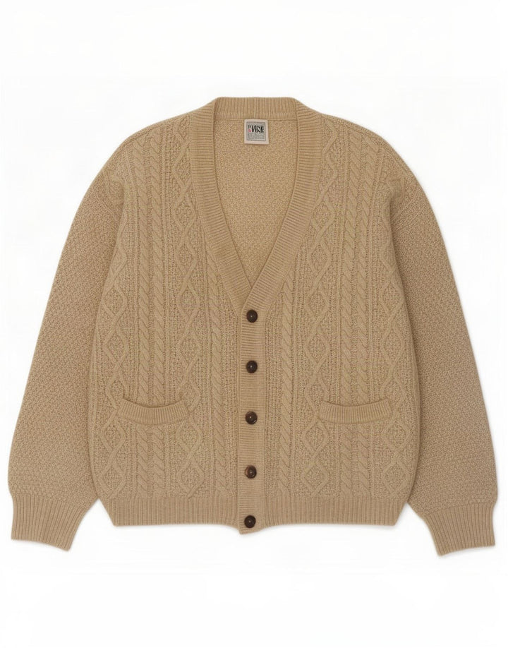 Мужской кардиган Think Pink IT 48 Medium Beige из овечьей шерсти