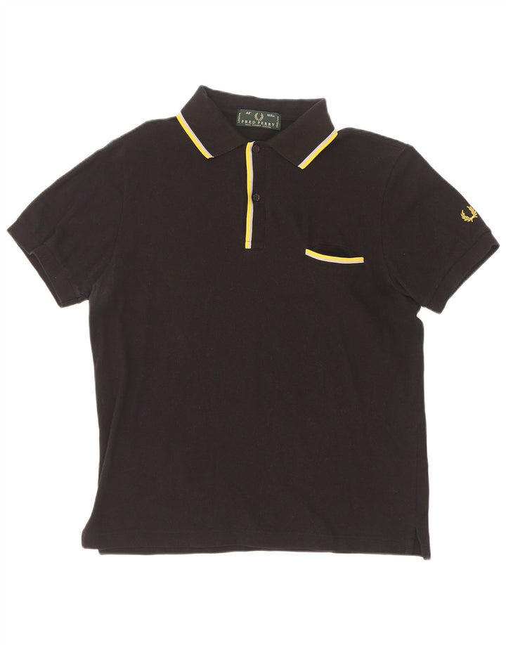 Мужская рубашка-поло Fred Perry, хлопок в черную полоску среднего размера
