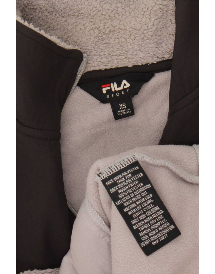 Женская флисовая куртка Fila UK 6 XS серая, полиэстер с цветными блоками