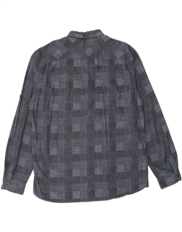 TOM TAILOR Мужская рубашка 2XL Темно-синяя с геометрическим узором