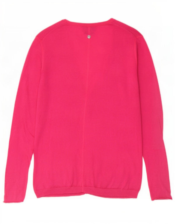 Женский кардиган Tommy Hilfiger UK 12, хлопок среднего розового цвета