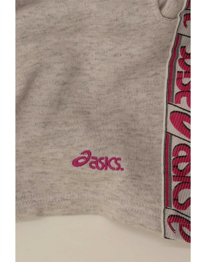 Мужские спортивные шорты с рисунком Asics серого цвета среднего размера