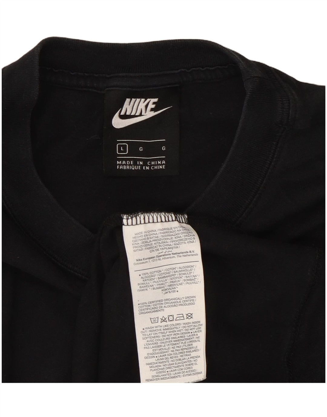 Мужская футболка Nike, большой черный хлопок