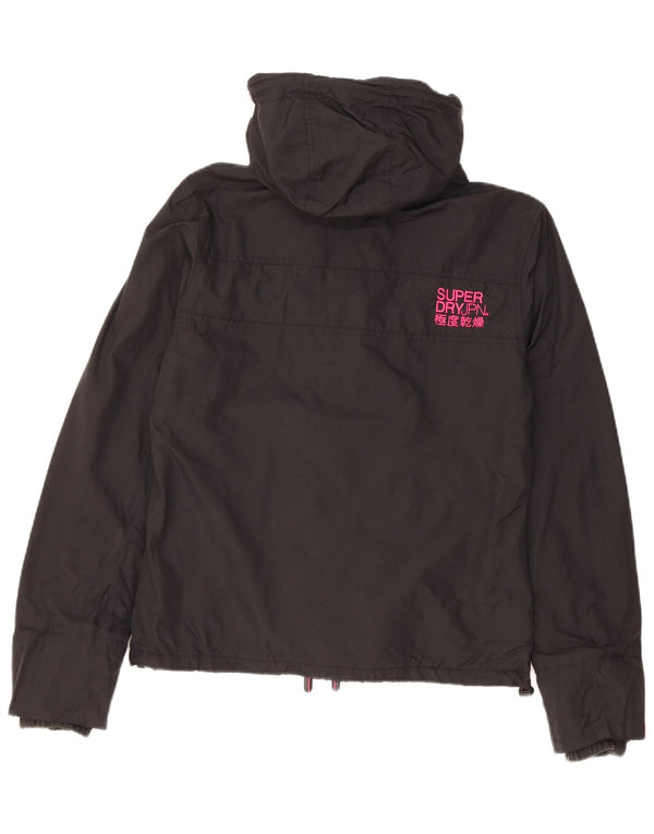 Женская ветровка с капюшоном Superdry UK 14, средний черный нейлон