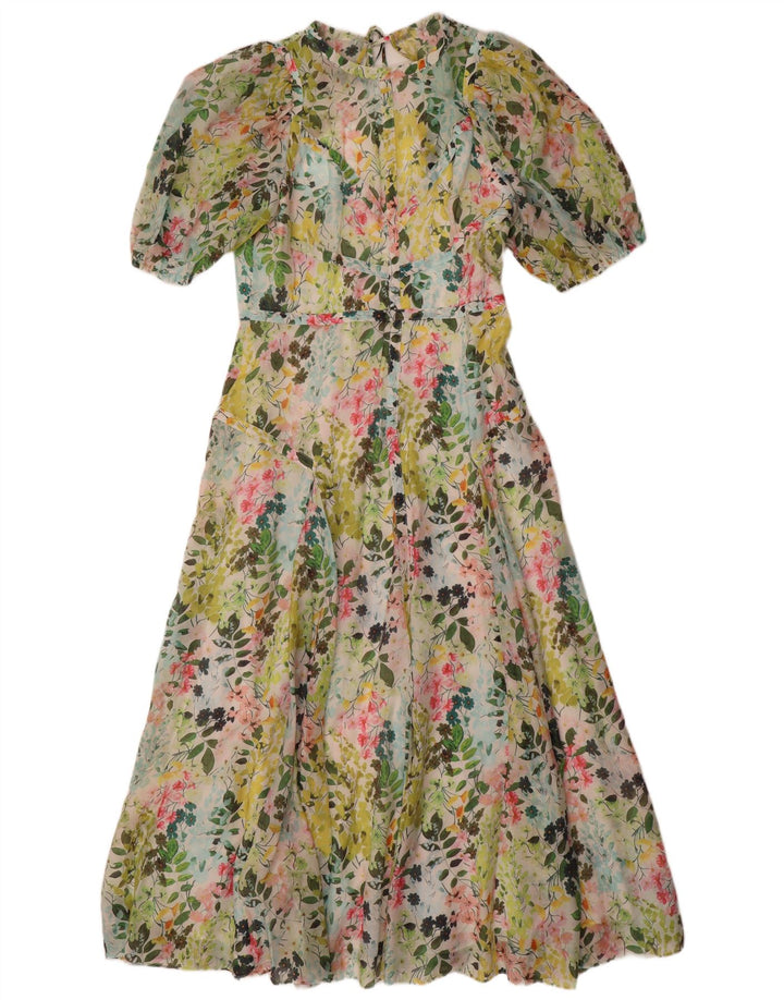 Ted Baker Womens Maxi Dress Size 3 Medium Green Floral Lyocell