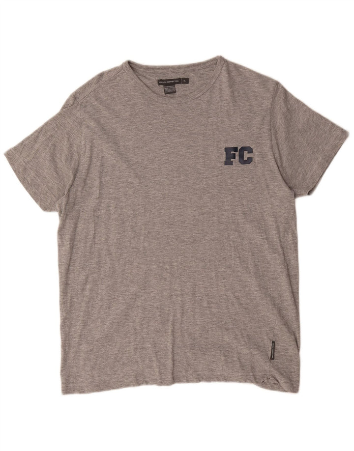 Мужская футболка French Connection Top XL, серый хлопок с крапинками