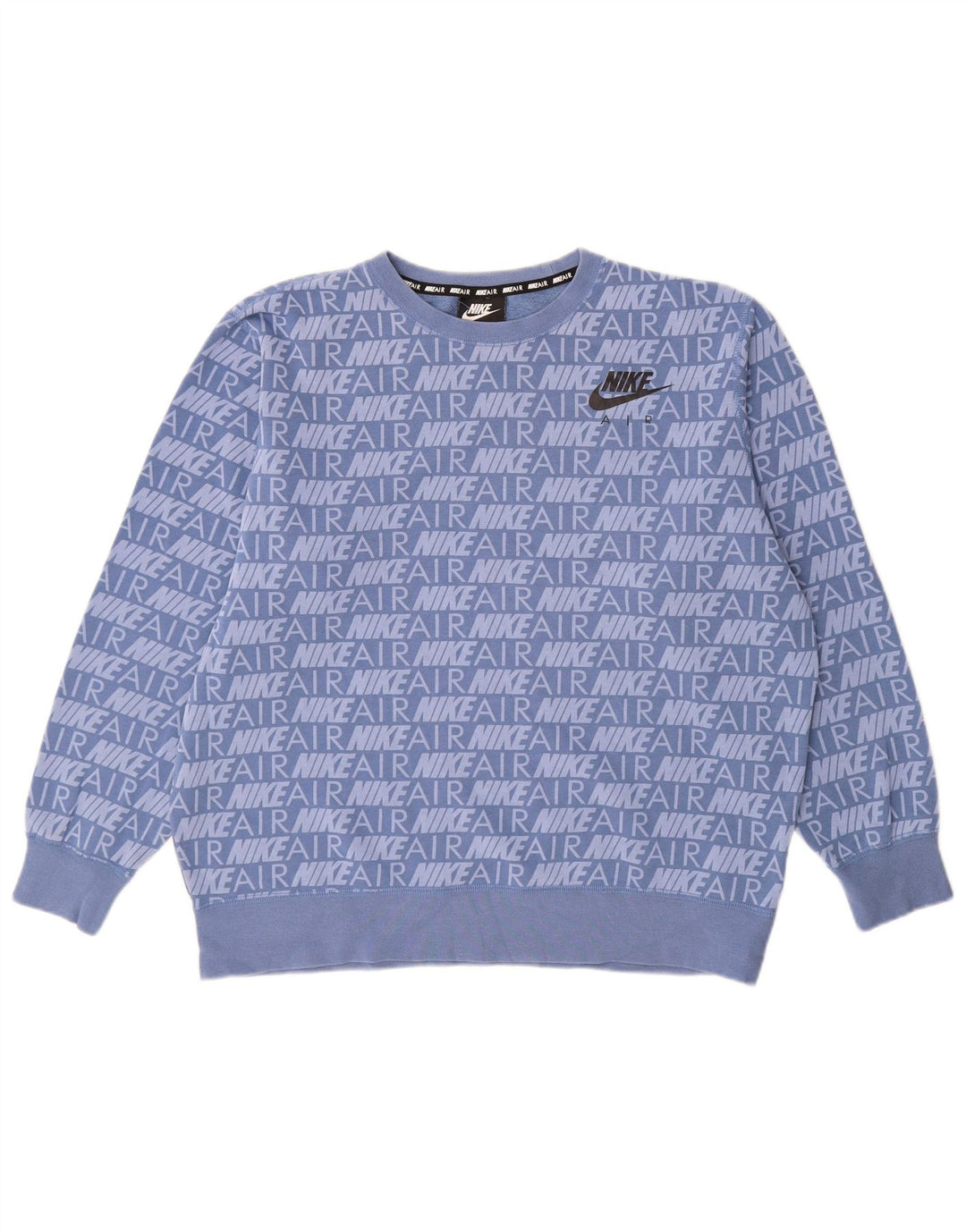 Женский джемпер большого размера с рисунком NIKE UK 14, хлопковый средний синий цвет