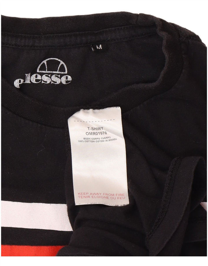 Мужская футболка Ellesse с рисунком, средний черный, хлопок с цветными блоками