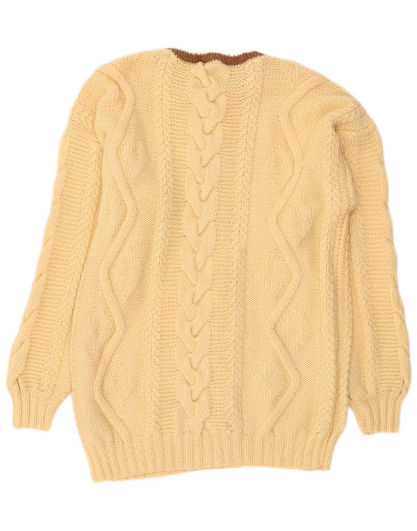 Винтажный женский джемпер с круглым вырезом, Великобритания, 22, 3XL, желтый