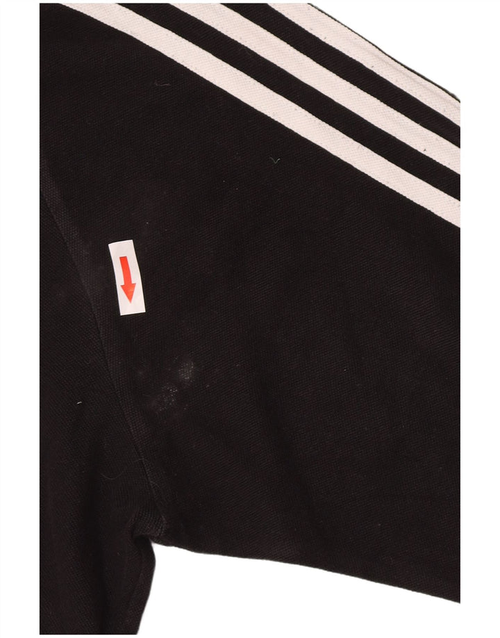 Мужской топ с рисунком Adidas с длинным рукавом, средний черный, хлопок