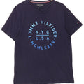 Мужская футболка с рисунком Tommy Hilfiger, средний темно-синий