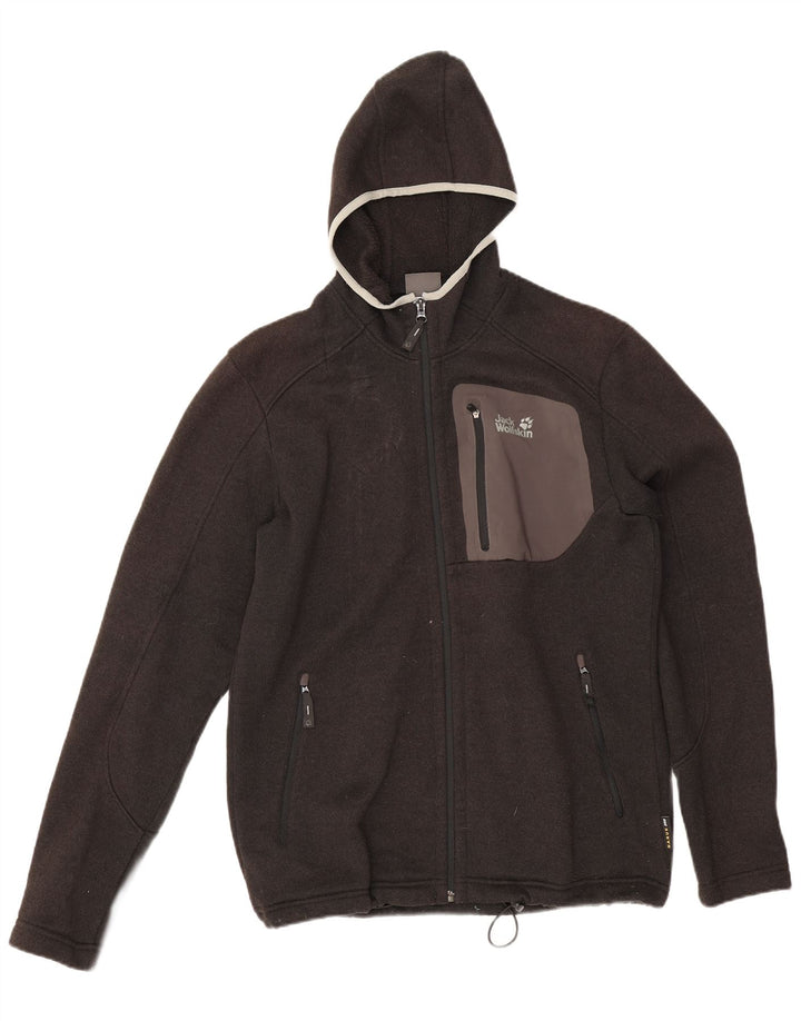 Мужской свитер с капюшоном на молнии Jack Wolfskin UK 36/38, средний серый полиэстер