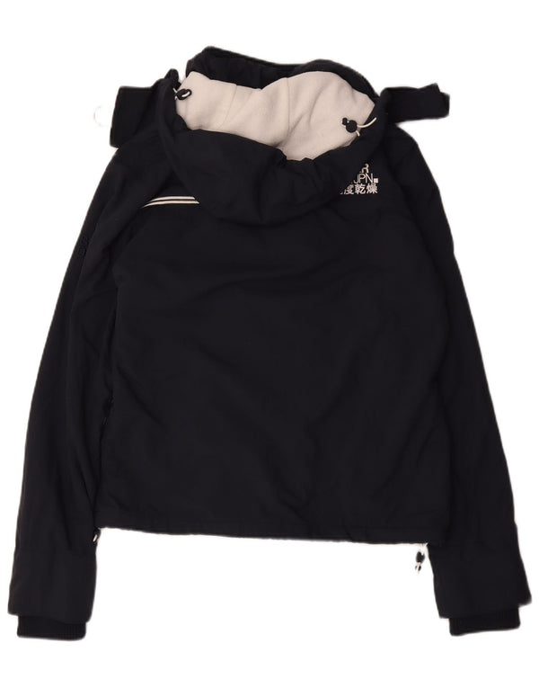 Женская ветровка с капюшоном Superdry UK 16, большой темно-синий полиэстер