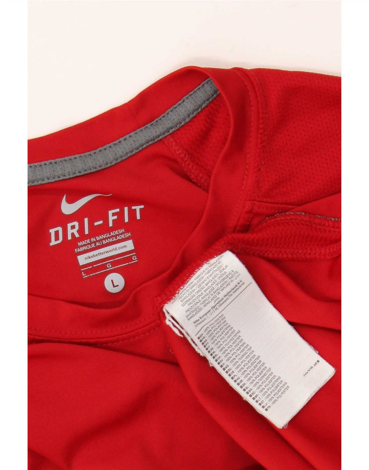 Мужская футболка Nike Dri Fit, большой красный полиэстер