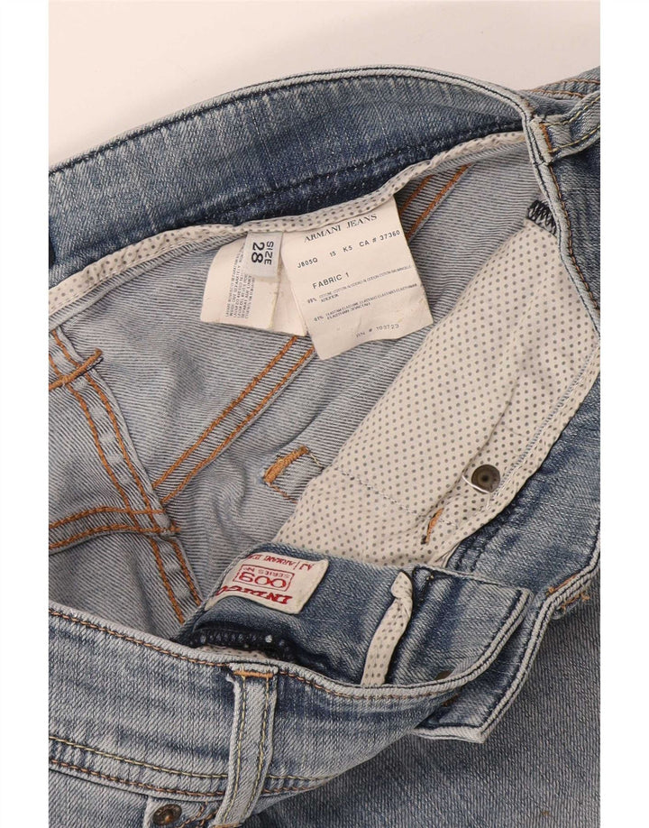 Женские джинсовые шорты Armani W28, хлопковые, среднего синего цвета