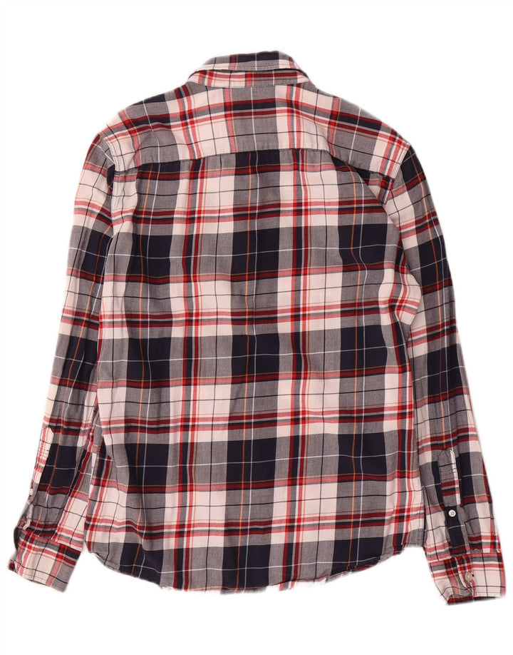 Мужская рубашка узкого кроя Jack Wills, маленькая, темно-синяя, хлопковая клетка