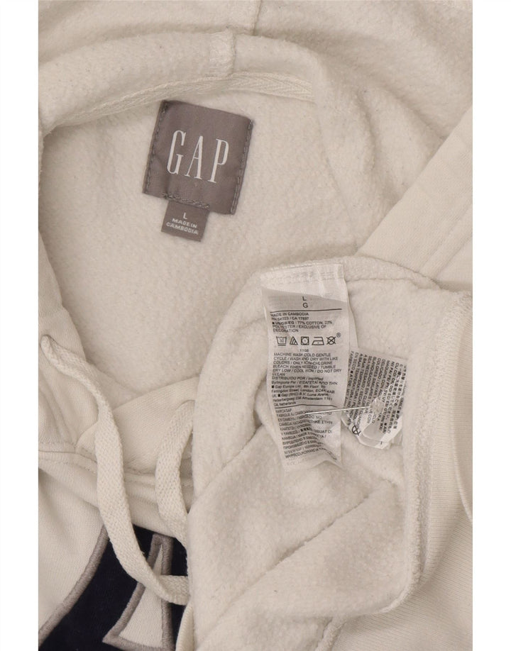 Мужской джемпер с капюшоном Gap с рисунком, большой размер, белый хлопок, хлопок