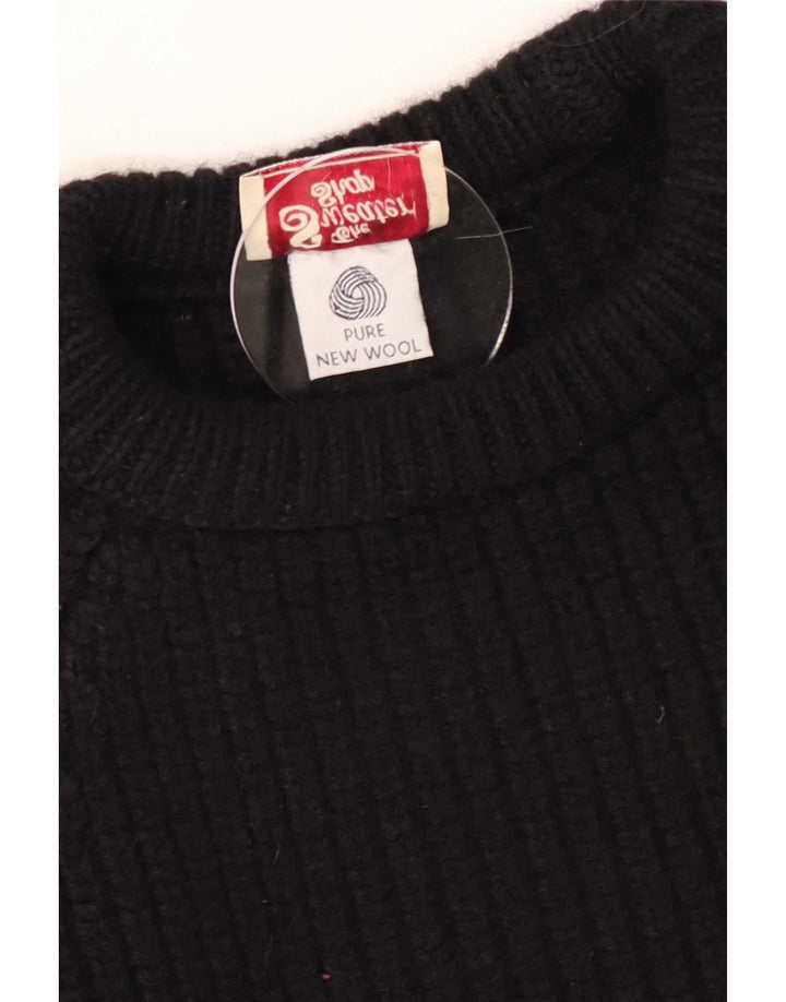 Мужской джемпер с вырезом лодочкой The Sweater Shop, средний черный, новый шерстяной
