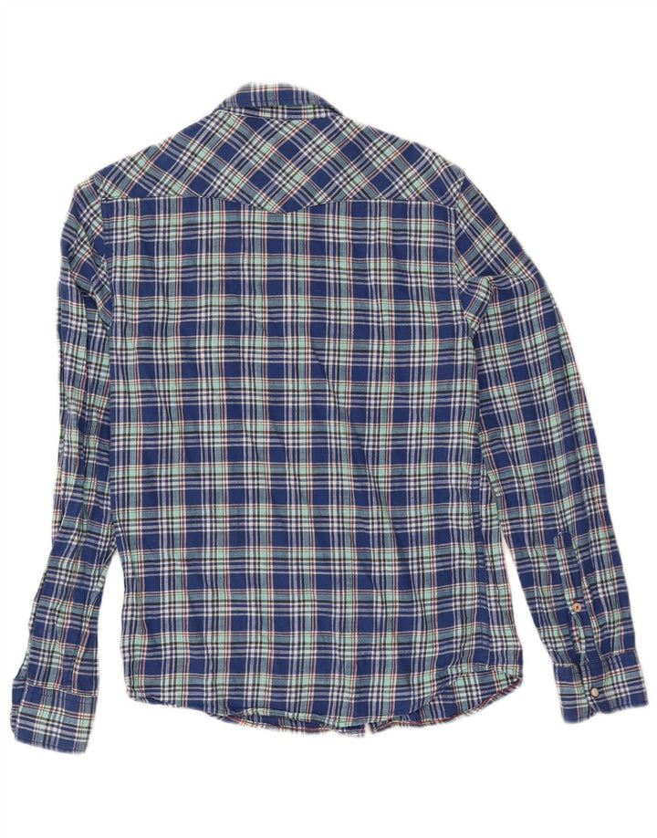 Мужская фланелевая рубашка Lee Slim Fit, маленькая синяя клетка, хлопок