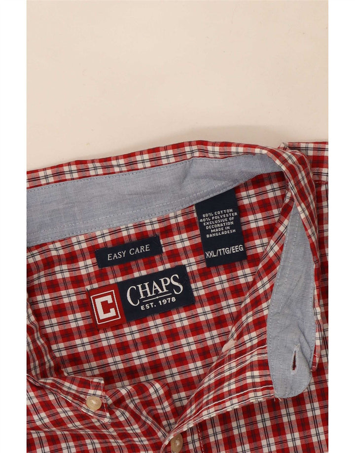 Мужская рубашка с коротким рукавом Chaps Easy Care, 2XL, хлопковая красная клетка
