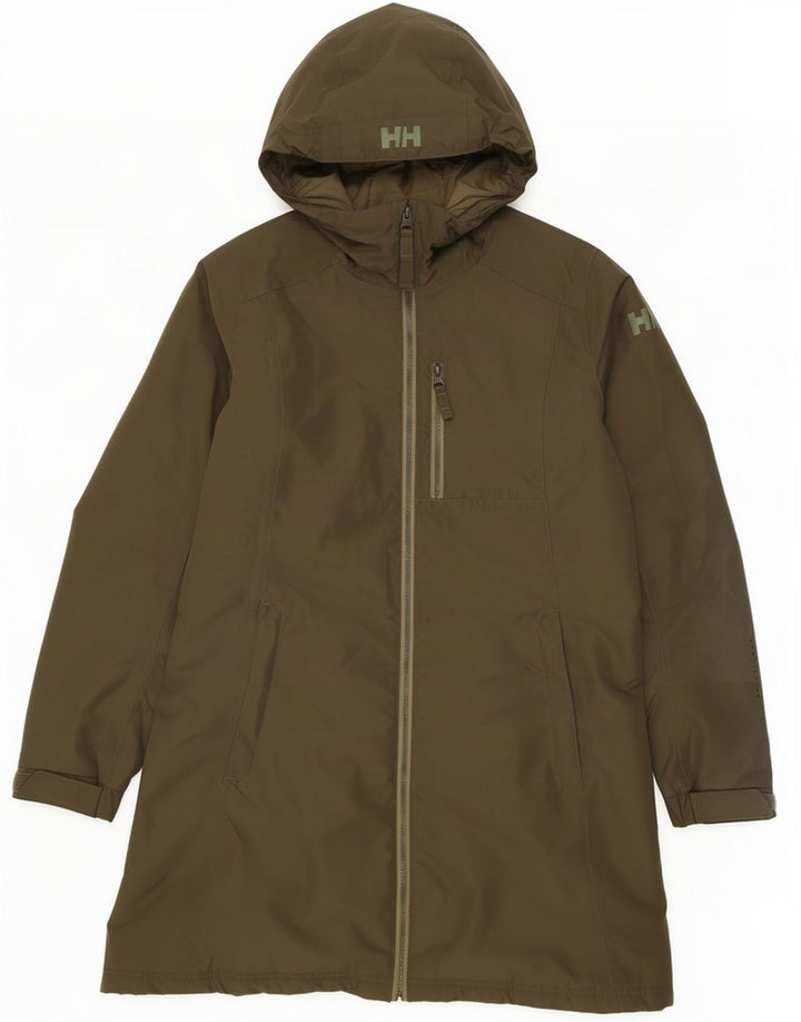 Женское стеганое пальто с капюшоном Helly Hansen UK 14, средний хаки, полиэстер
