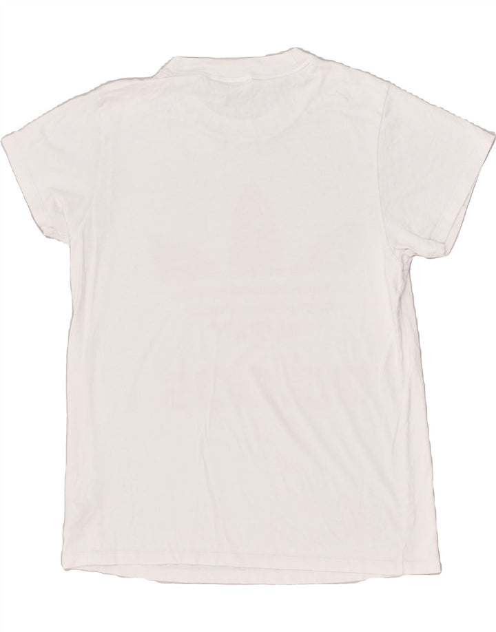ADIDAS Womens Graphic T-Shirt Top UK 8 Small White Cotton | Vintage Adidas | Thrift | Second-Hand Adidas | Used Clothing | Messina Hembry 