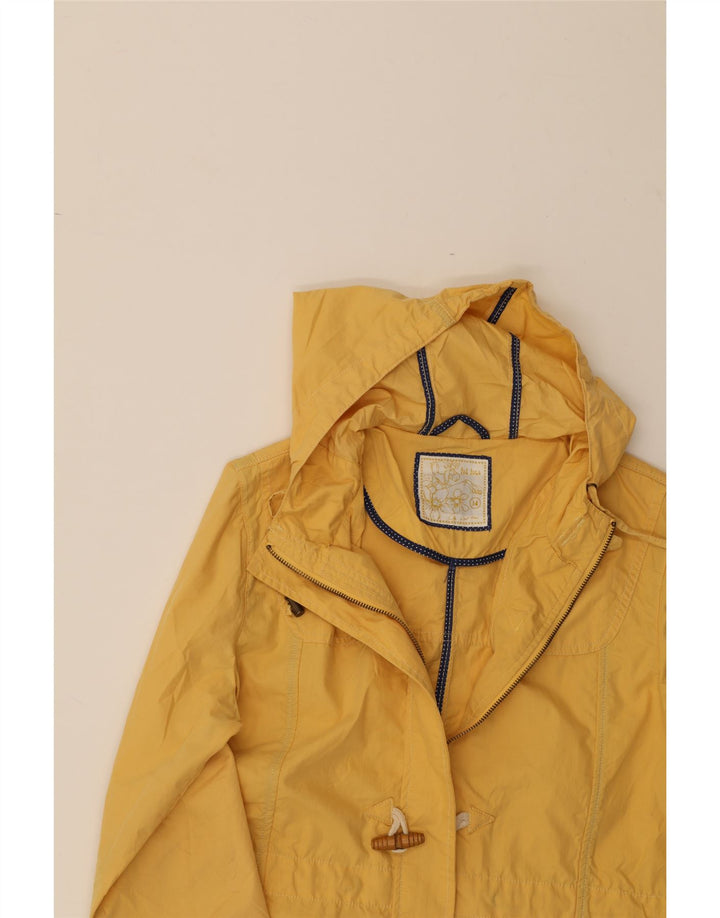 FAT FACE Womens Hooded Bomber Jacket UK 14 Large Yellow Cotton Vintage Fat Face and Second-Hand Fat Face from Messina Hembry 