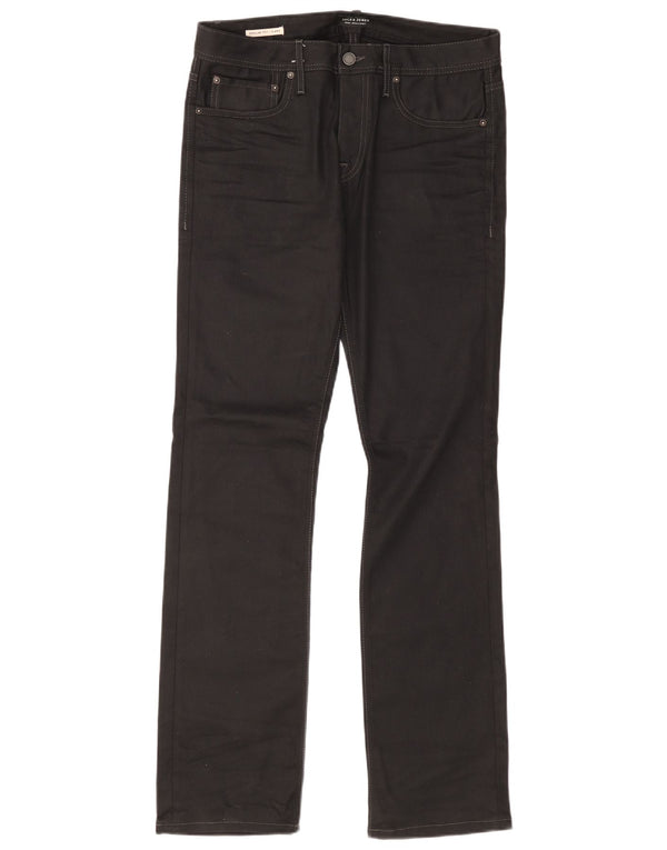 Мужские прямые джинсы Jack & Jones Clark стандартного кроя W32 L34, черный хлопок