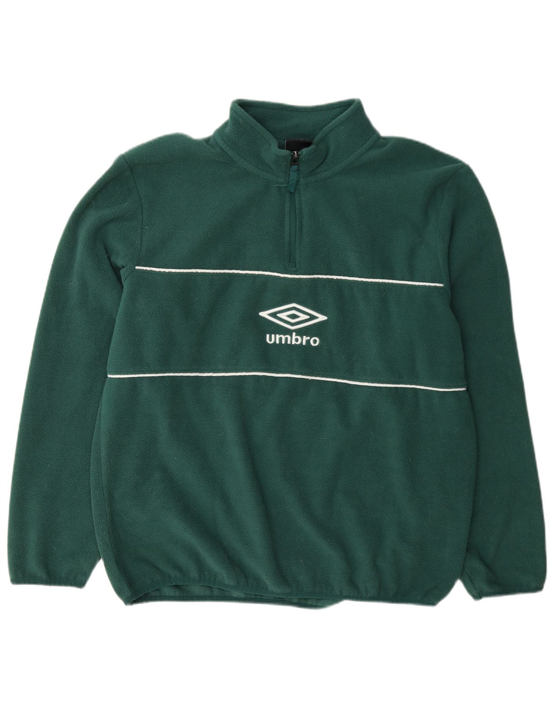 Мужской флисовый джемпер Umbro с рисунком на молнии, большой зеленый полиэстер