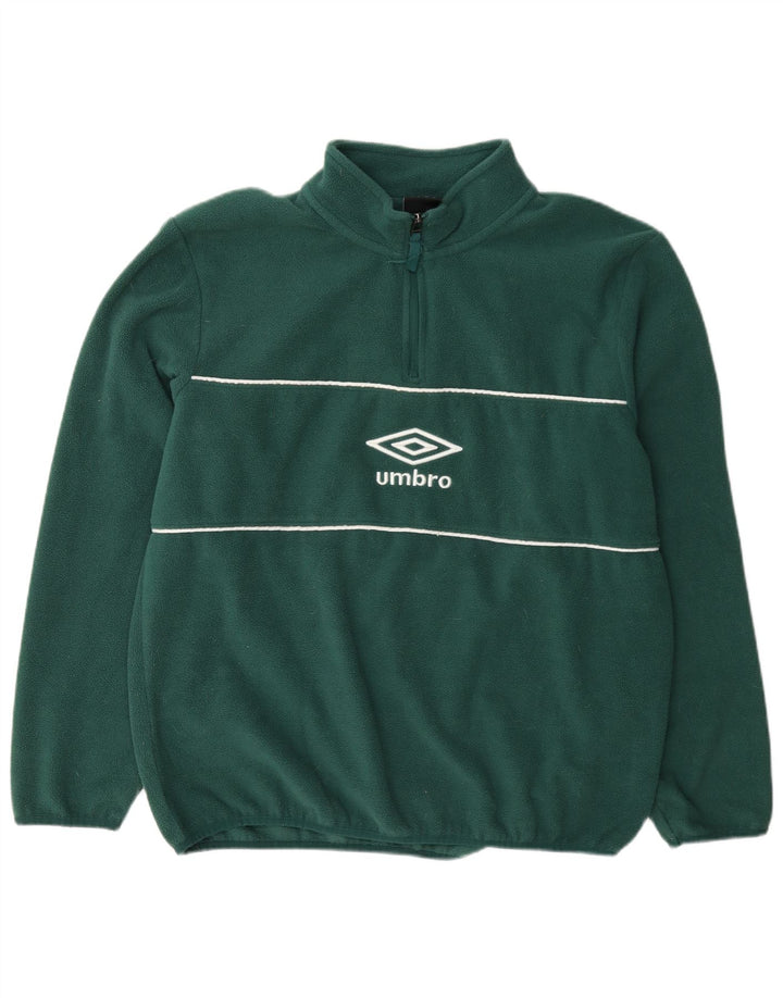 Мужской флисовый джемпер Umbro с рисунком на молнии, большой зеленый полиэстер
