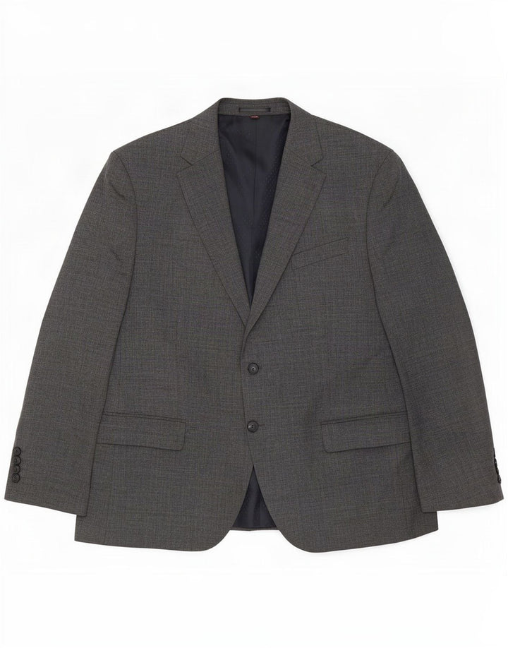 Мужской пиджак с 2 пуговицами Marks & Spencer, размер 44, 2XL, серый, новая шерсть