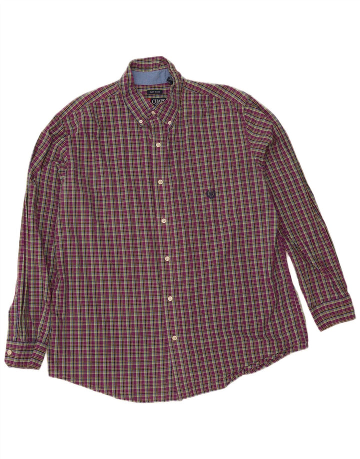 Мужская рубашка Chaps Easy Care XL, фиолетовая клетка в клетку, хлопок