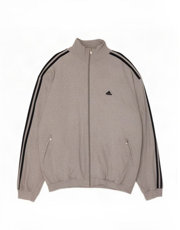 Мужская спортивная куртка Adidas UK 42/44, большой серый хлопок с крапинками