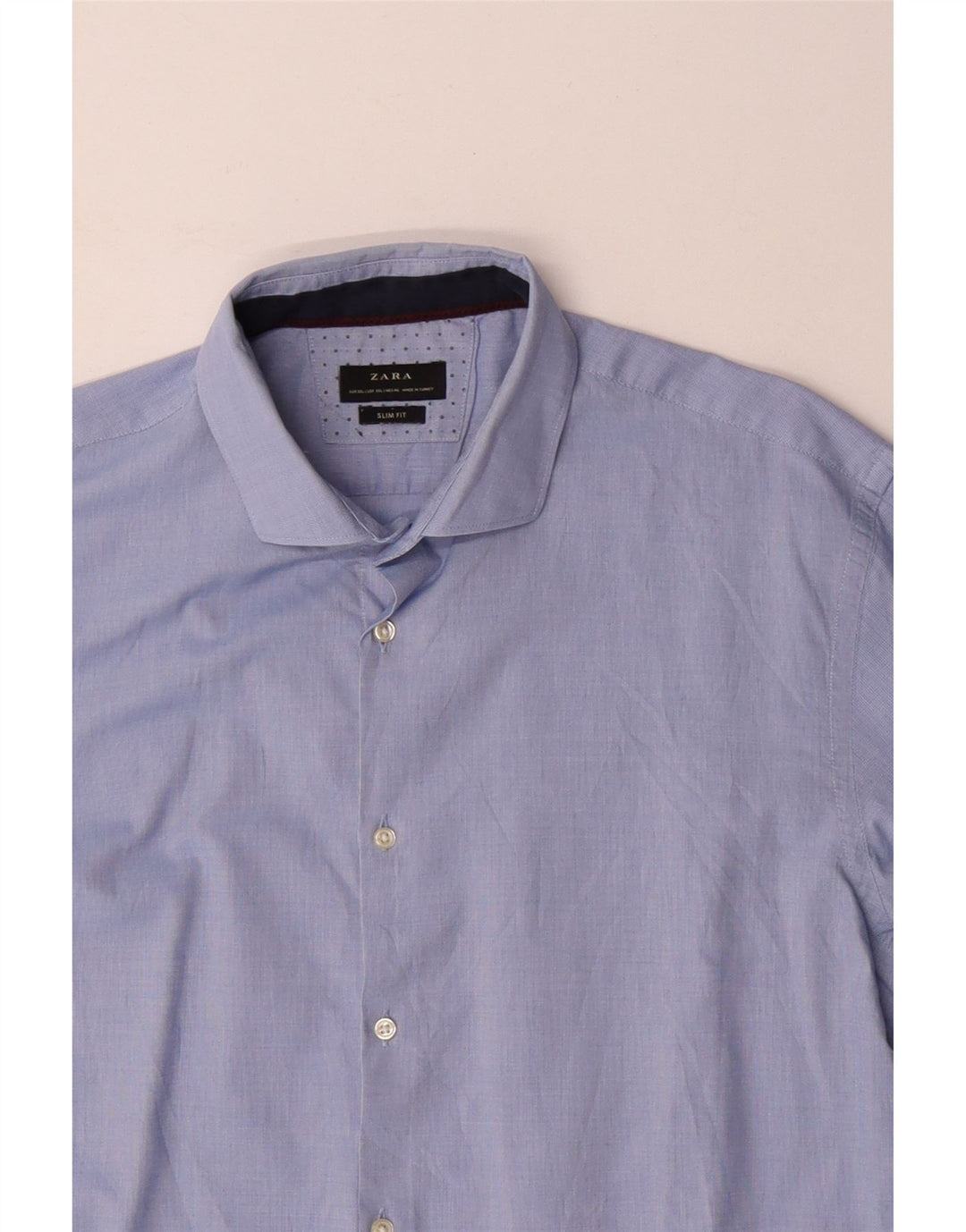 Мужская рубашка узкого кроя ZARA 2XL, синяя