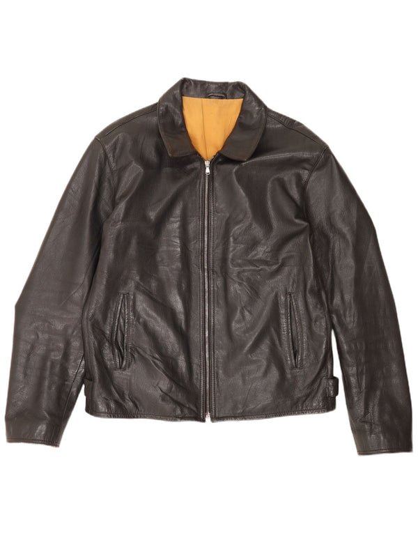 Мужская кожаная куртка Protagonist UK 40, большая черная